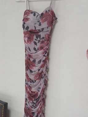 Xtraordinary Pink Floral Ruched Maxi Dress